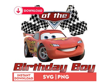 Lightning McQueen Birthday Boy SVG PNG, Race Car Cousin Matching Shirt (Digital Download)