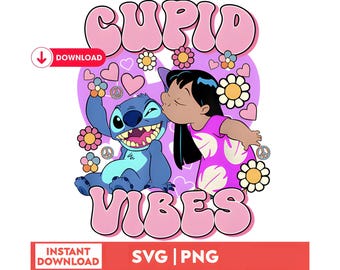 Retro Stitch PNG, Lilo and Stitch SVG (Digital Download)