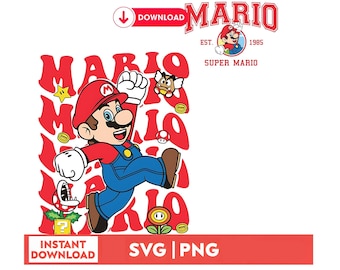 Super Mario Bros. SVG, PNG Clipart Bundle (Digital Download)