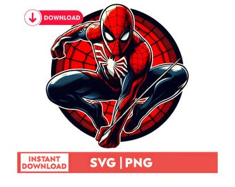 Spider-Inspired Superhero SVG PNG Cut File – Kids Cricut Design (Digital Download)