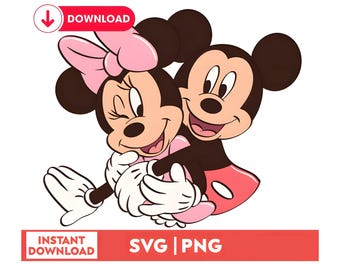 Mickey and Minnie Love SVG, Disney Couple Matching PNG (Digital Download)