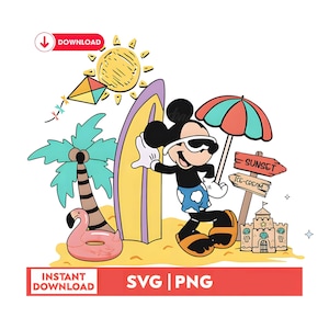 Hello Summer PNG, Family Beach Trip Png, Mouse And Friends Png,Magical Kingdom Png, Vacay Mode Png, Summer Vibes Png,Mickey Summer Beach SVG