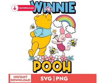 Vintage Winnie the Pooh Clip Art, Classic Pooh PNG SVG (Digital Download)