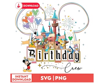 Disney Birthday Crew Shirt PNG, Disney Birthday Trip Design, Magic Castle Birthday Family Vacation Shirt, Disney Birthday Squad PNG