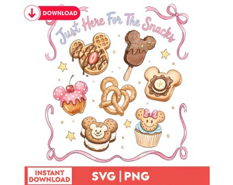 Just Here For The Snacks PNG, Magical Sweet Treats Sublimation, Park Food Shirt Design, Vacation Trip 2026, Instant Digital Download