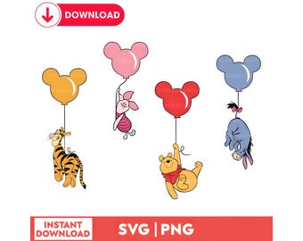 Pooh and Friends Balloons PNG, Magical Squad Trip 2026 Shirt Design, Hundred Acre Wood Sublimation, Birthday Boy Gift, Digital Download