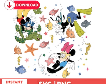 Topolino e amici in spiaggia d'estate PNG, Vacanza nel Regno Magico (Download digitale)