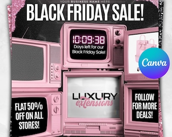 Black Friday-reklamblad, Black Friday-rea-reklamblad, Black Friday specialreklamblad, Cyber Monday-reklamblad, Pink Friday-reklamblad, Flash-rea-reklamblad, Canva