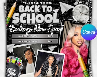Back to School Hair Flyer: Braid Special, DIY Canva Template