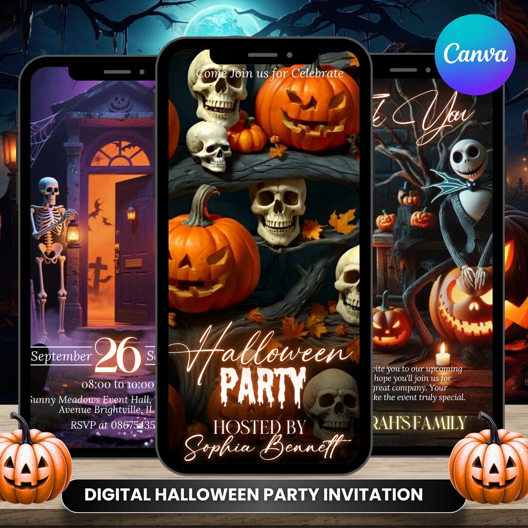 Animated Einvite Halloween Party Animated Invitation, Halloween Video Invite, Costume ...