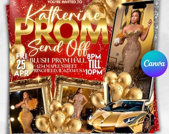 Prom Send off Flyer, DIY Prom Flyer, Prom Canva Template, Prom Send Off ...