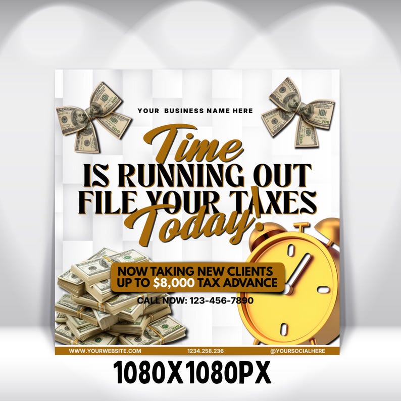 Tax Prep Service Flyer, Tax Flyers 2026, Income Tax Preparer Flyers, Accounting Services Flyers, Credit Repair Flyer. Canva Template