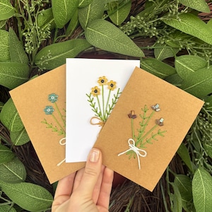 Embroidered Cards - Flowers