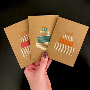 Embroidered Cards - Birthday