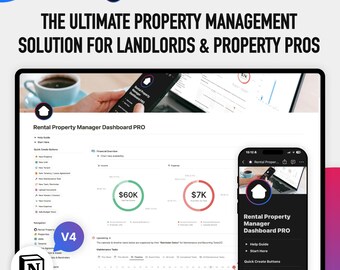 Rental Manager Pro | Real Estate Notion Template | Landlord Dashboard | Property Management System