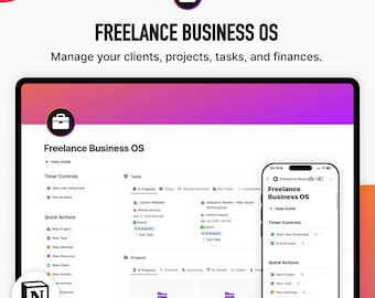Notion Freelancer Template – Freelance Business OS for Clients, Projects, Time & Invoicing