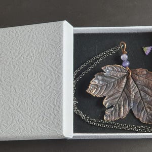 Necklace made of real leaf, copper-plated, unique piece, special natural jewelry, great gift, unique design