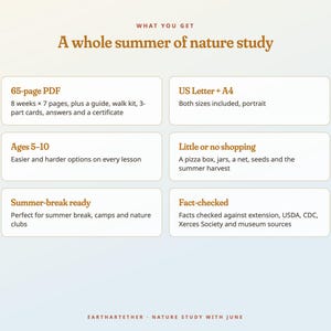 Summer Nature Study for Kids, 8-Week Homeschool Unit, Butterfly Life Cycle, Pond Study, Ages 5-10 imagen 7
