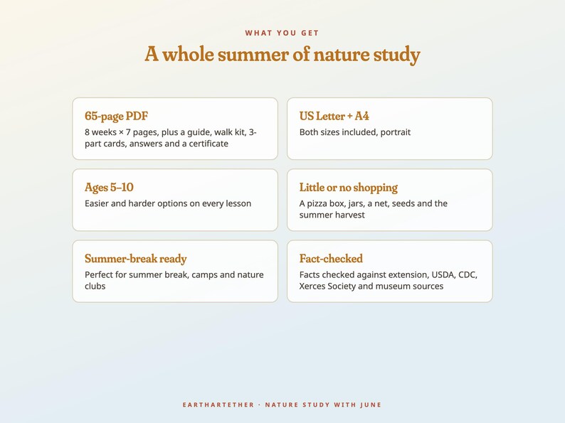 Summer Nature Study for Kids, 8-Week Homeschool Unit, Butterfly Life Cycle, Pond Study, Ages 5-10 imagen 7
