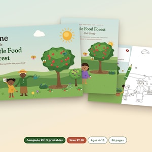 Garten-Lehrplanpaket für den Heimunterricht, Bilderbuch, Unterrichtseinheit und Malbuch, Naturkunde, Alter 4-10 Bild 1