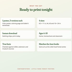 Peut inclure: Un graphique informatif intitul&eacute; What You Get Ready to print tonight. Il &eacute;num&egrave;re des caract&eacute;ristiques incluant 1 affiche avec 3 versions, 4 tailles de 8,5 x 11 po &agrave; 18 x 24 po, t&eacute;l&eacute;chargement instantan&eacute;, &acirc;ges 4-10, faits r&eacute;els et livres June.