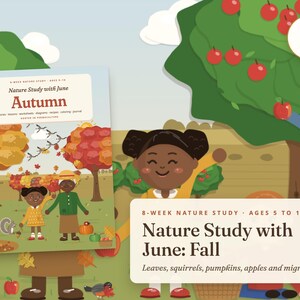 Estudio de la naturaleza en otoño para niños, unidad didáctica de otoño para la educación en casa, ciclos de vida de la calabaza y la manzana, edades de 5 a 10 años. imagen 2