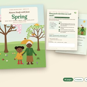 Lente-natuurstudie voor kinderen, 8 weken durende thuisonderwijsmodule, levenscyclus van planten en kikkers, leeftijd 5-10 afbeelding 1