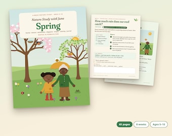 Spring Nature Study for Kids, Homeschool Unit Study Printable, Permaculture Garden Science, Seeds, Frogs, Pollinators, Ages 5-10