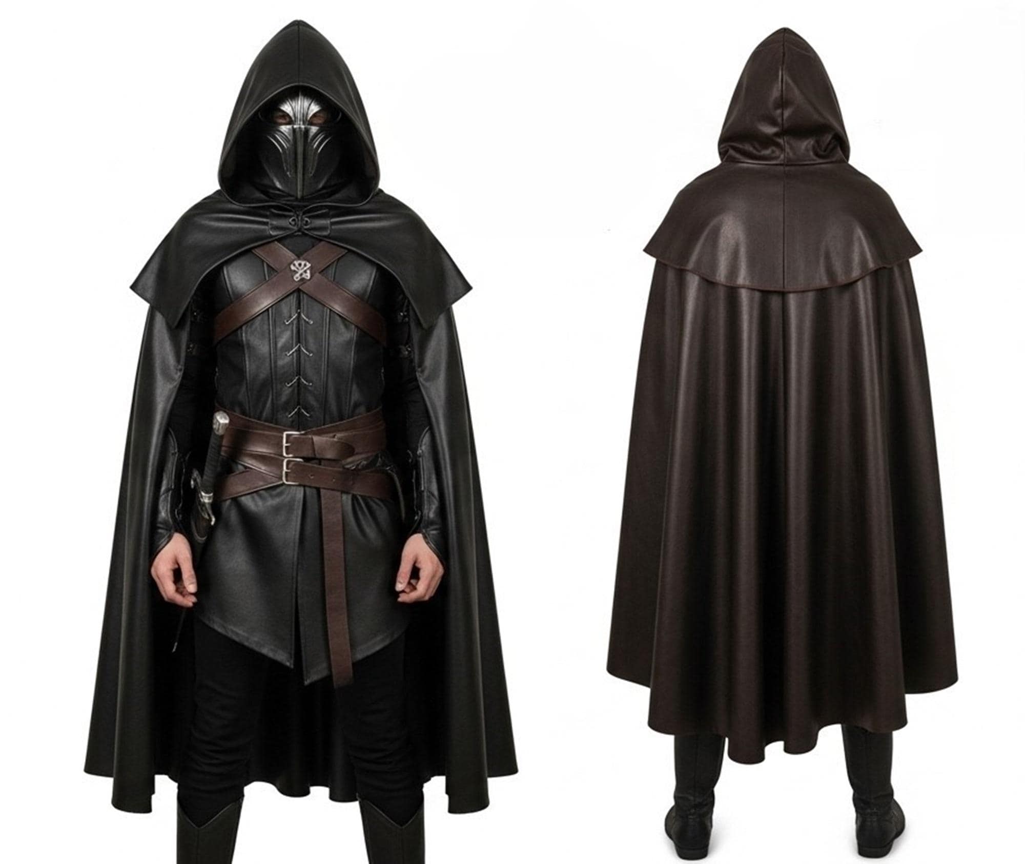暗殺者レザーコスプレ衣装 | ダークファンタジーローグコスチューム
