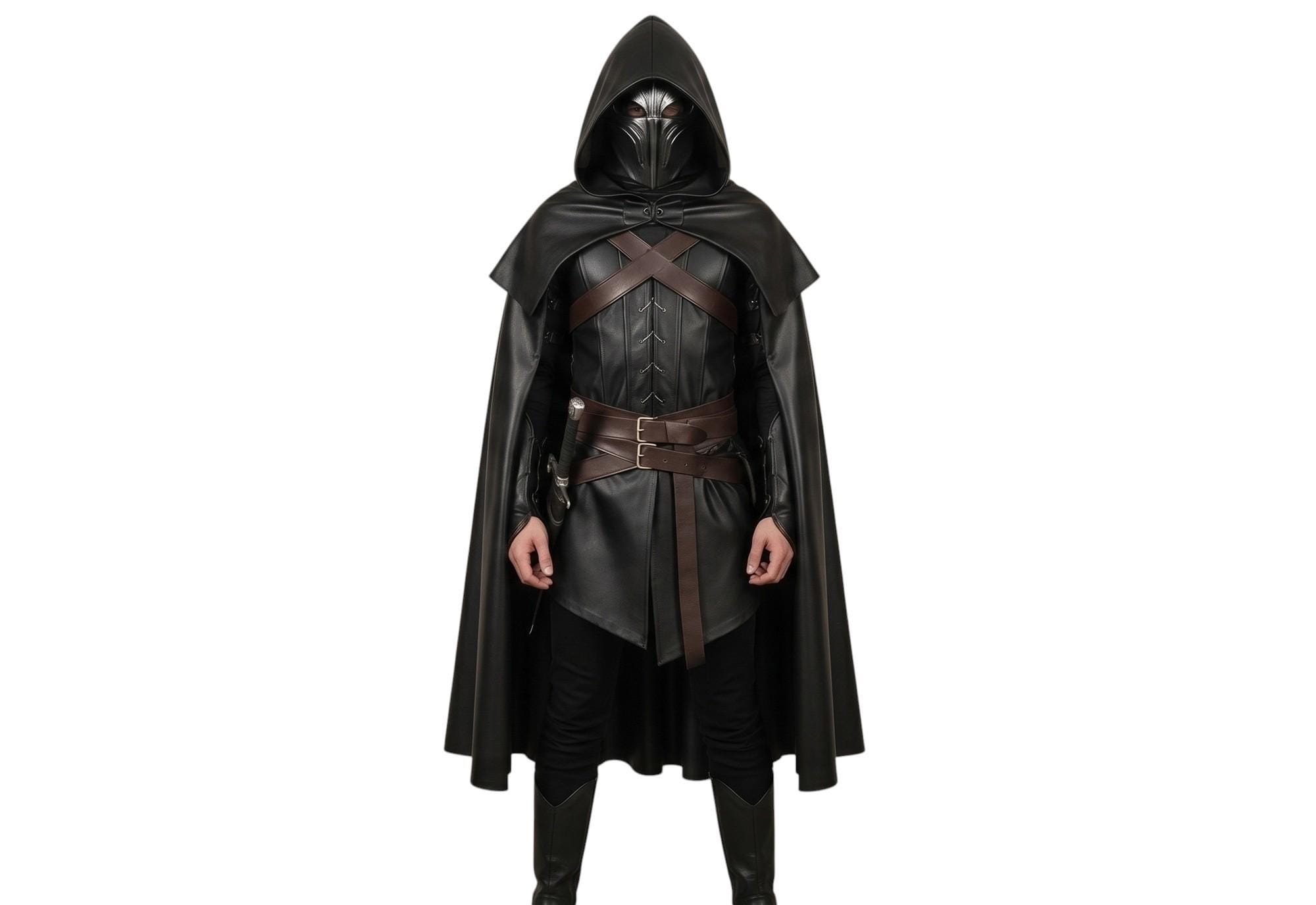 暗殺者レザーコスプレ衣装 | ダークファンタジーローグコスチューム