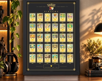 Pikachu-Kartendisplay zum 30. Jubiläum (Digitaler Download) | 4 Vorlagen | 50 x 70 cm | Sammelkartenspiel-Display | Pokémon-Kartenrahmen | Pokémon-Dekoration