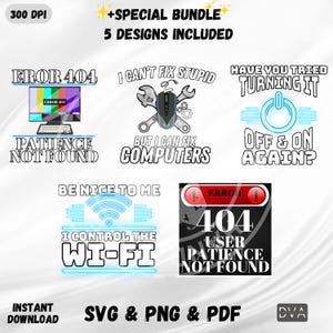 Information Technology Designs PNG SVG, IT Help Desk, Tech Support, 404 Page, Computers png, Sublimation Design, digital download