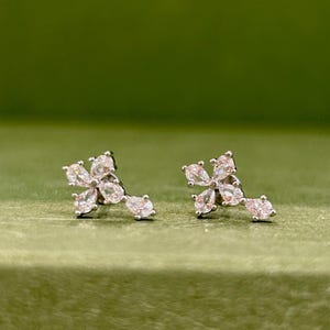 CZ Celtic Cross Top Threadless Push In • Flat Back Stud • Y2K • Sold by Piece