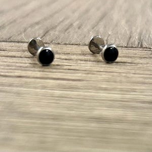 Black Onyx Labret • Implant Grade Titanium • Threadless • Mens • Y2K • Sold by Piece