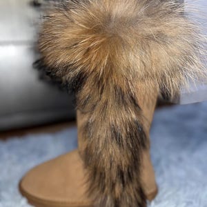 Fur brown boots Women