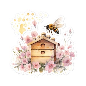 Pegatinas sin burbujas de Bumble Bee Over Hive