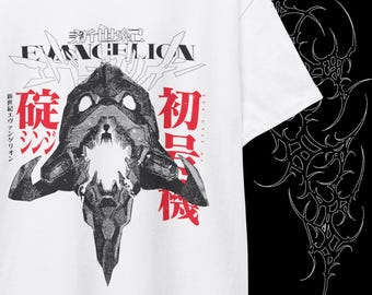 Eva-01 and Shinji Ikari T-Shirt | Vintage Evangelion Anime inspired Character Tee, Couple Gift