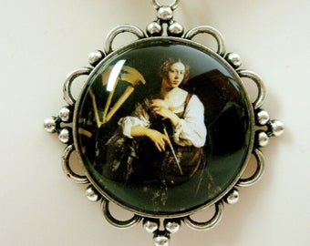 Saint Katherine of Alexandria pendant and chain - AP26-123