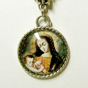 Pendente e catena Madonna col bambino - AP05-054 - Scuola di Cusco