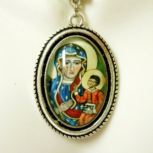Schwarze Madonna Anhänger und Kette - AP26-187