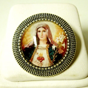 Immaculate heart of Mary brooch/pin - BR09-089