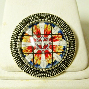 Holy spirit stained glass window pin/brooch - BR09-058