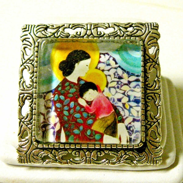 Vietnamese madonna convertible brooch/pendant and chain - AP35-016