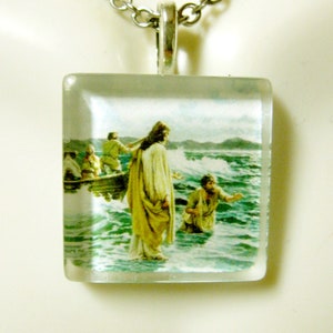 Christ walking on water pendant with chain - GP02-080
