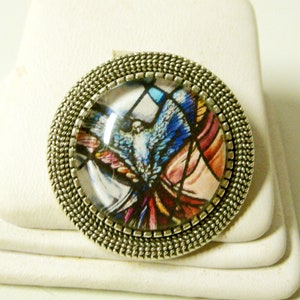 Holy spirit stained glass window pin/brooch - BR09-059