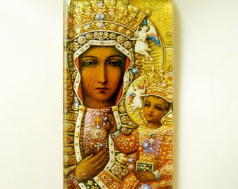 Black Madonna pendant with chain - GP01-346