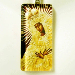 Black Madonna pendant with chain - GP01-188