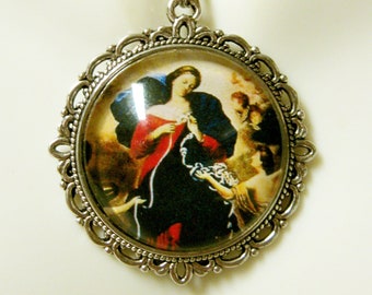 Mary undoer of knots pendant and chain - AP05-442