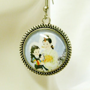 Korean Madonna and child earrings - AP06-013