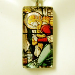 Saint Mary Magdalene at the cross stained glass window pendant with chain - GP12-065